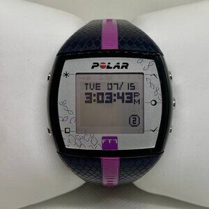 Unisex POLAR FT7 Black/Purple Digital LCD Sport Watch 38mm running